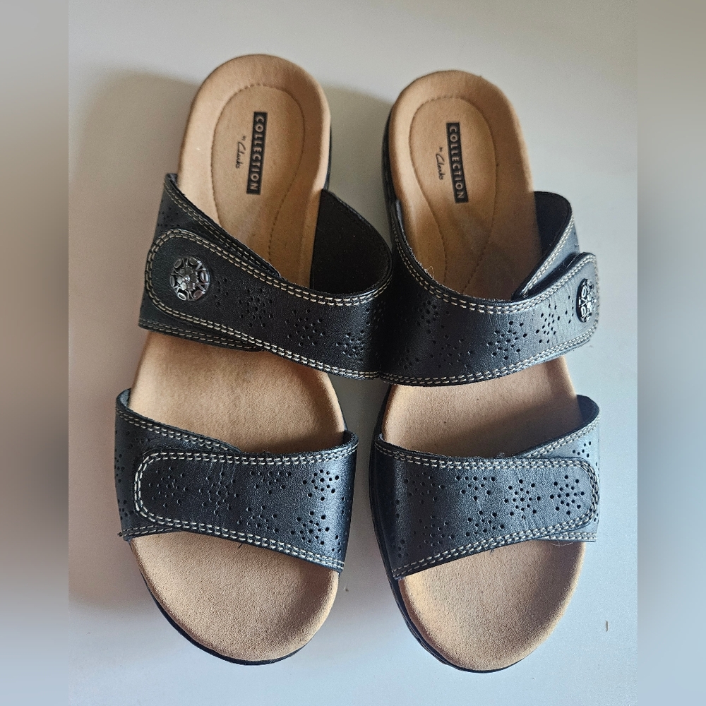 Collection by Clarks Black Sandals Sz 8 Used
